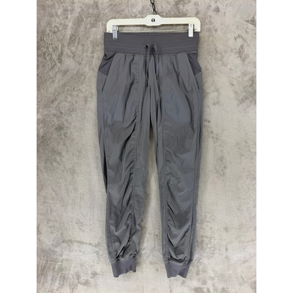 Lululemon Dance Studio Jogger Women 4 Grey Pinstripe Lightweight Athletic Pants